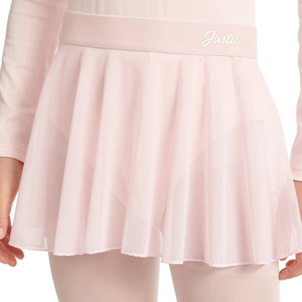 JUSTICE Girls XS Pink Mesh Ballet Dance Skirt SIZE 5-6 NEW - Picture 3 of 4